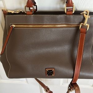 Dooney & Bourke Handbag, Pebble Grain Zip Satchel. Color elephant
